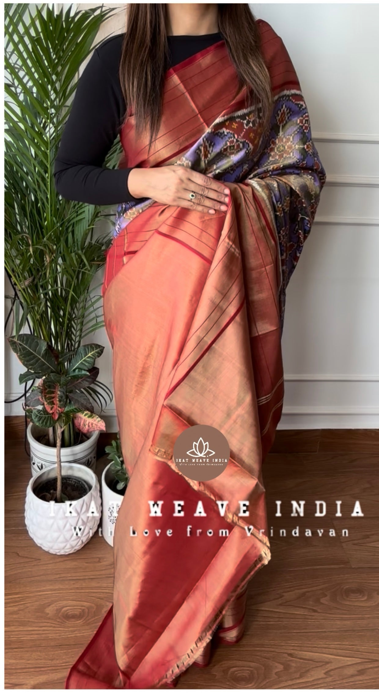 AADYA-SEMI DOUBLE IKAT TISSUE PATAN PATOLA