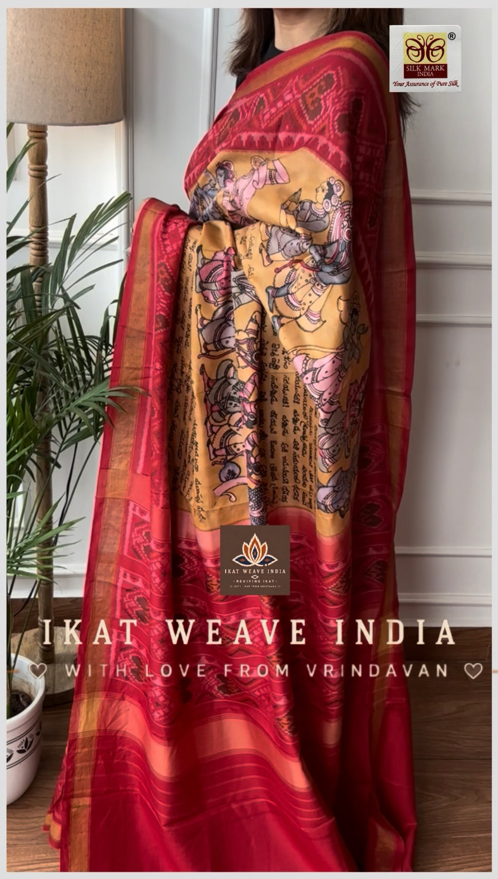 RAAMLEELA-SILK PATOLA x HANDPAINTED KALAMKARI