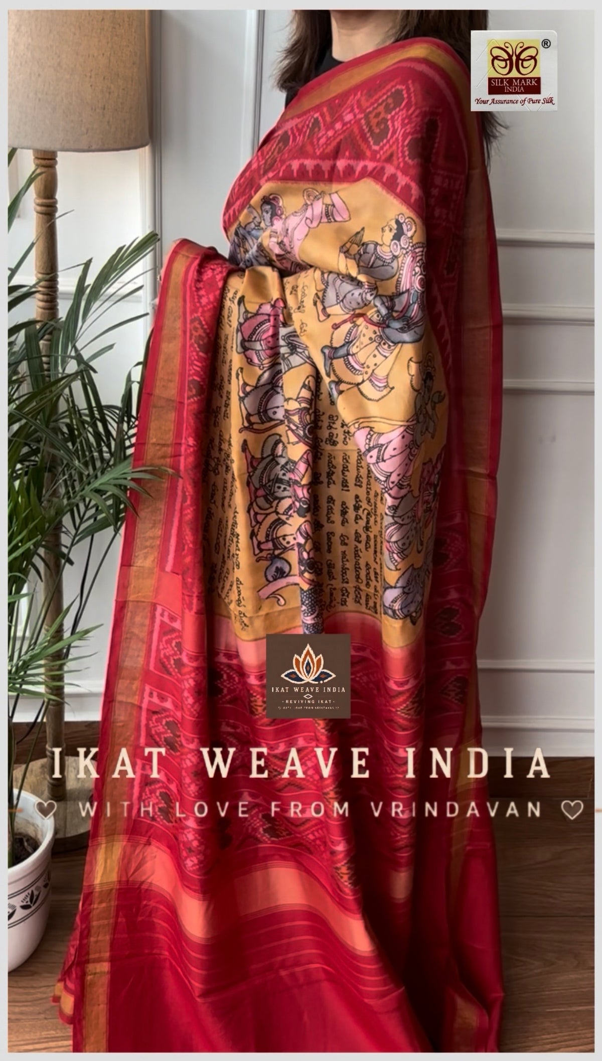 RAAMLEELA-SILK PATOLA x HANDPAINTED KALAMKARI