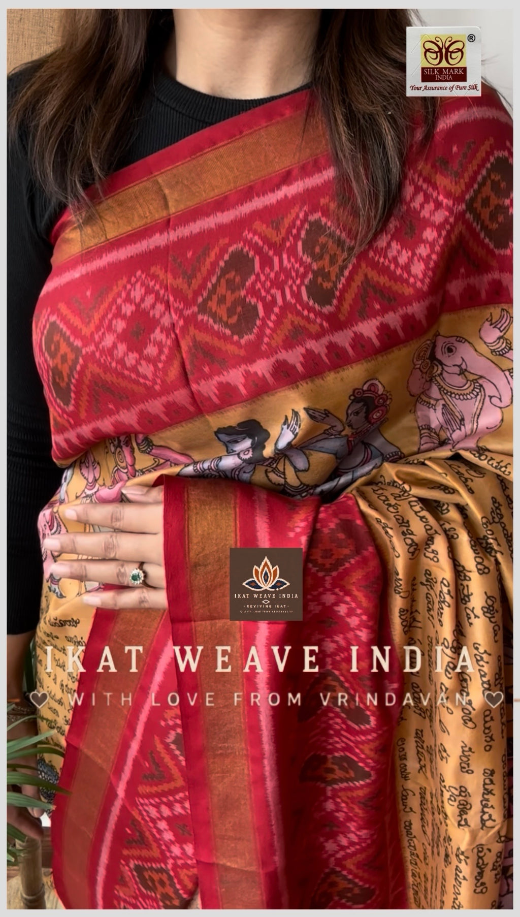 RAAMLEELA-SILK PATOLA x HANDPAINTED KALAMKARI