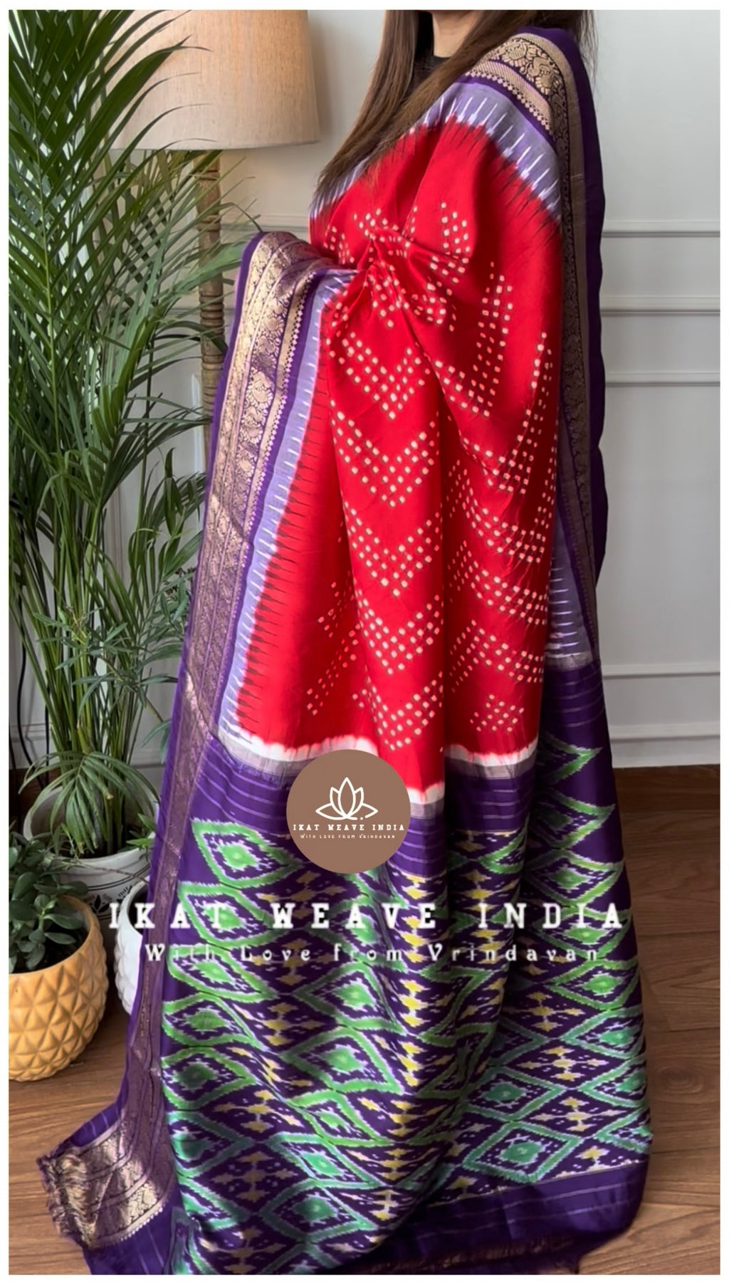 KUMUD•HANDKNOTTED RAI BANDHEJ X SILK IKAT
