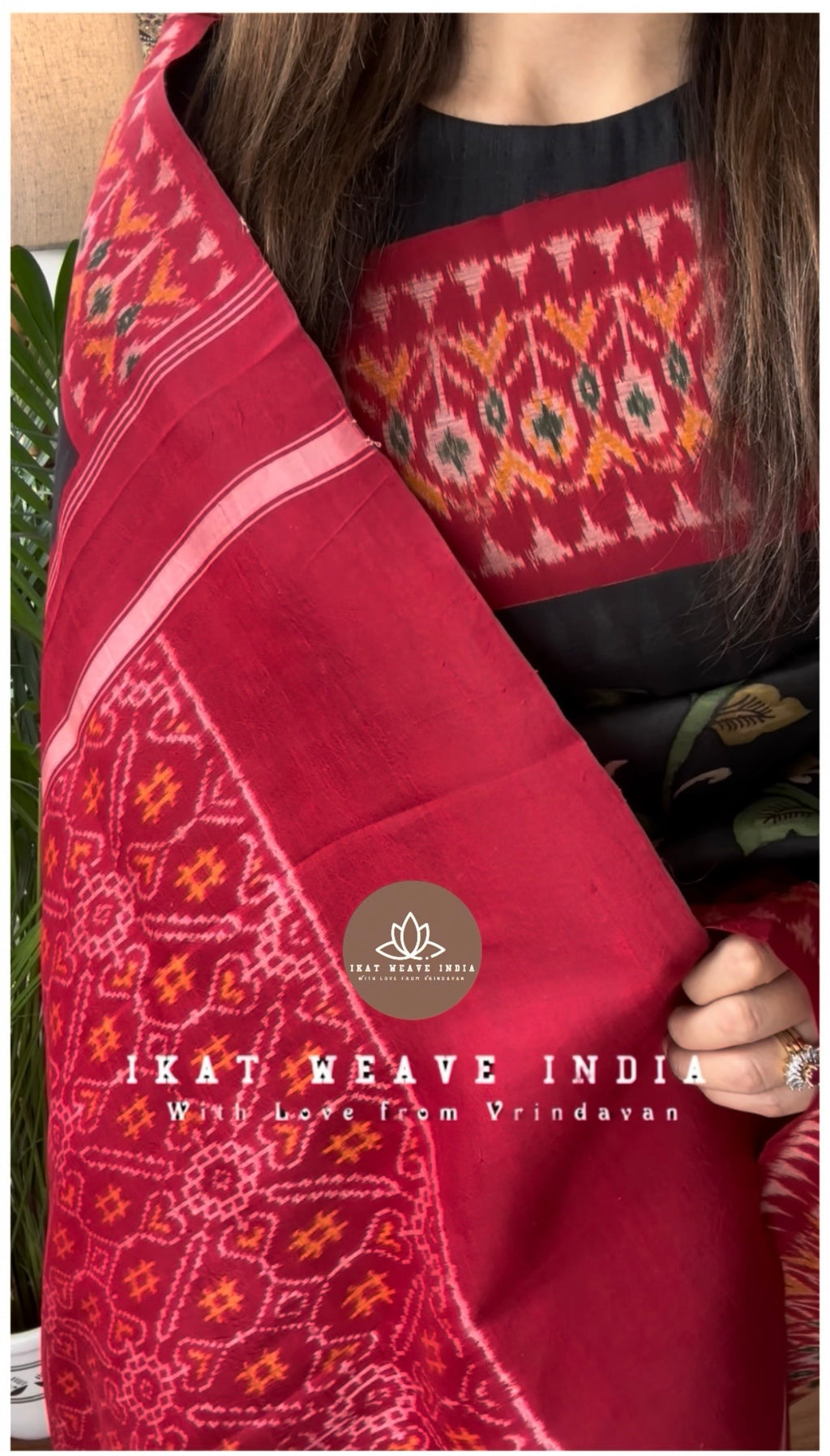 SIYA•HAND PAINTED PEN KALAMKARI x PURE SILK IKAT