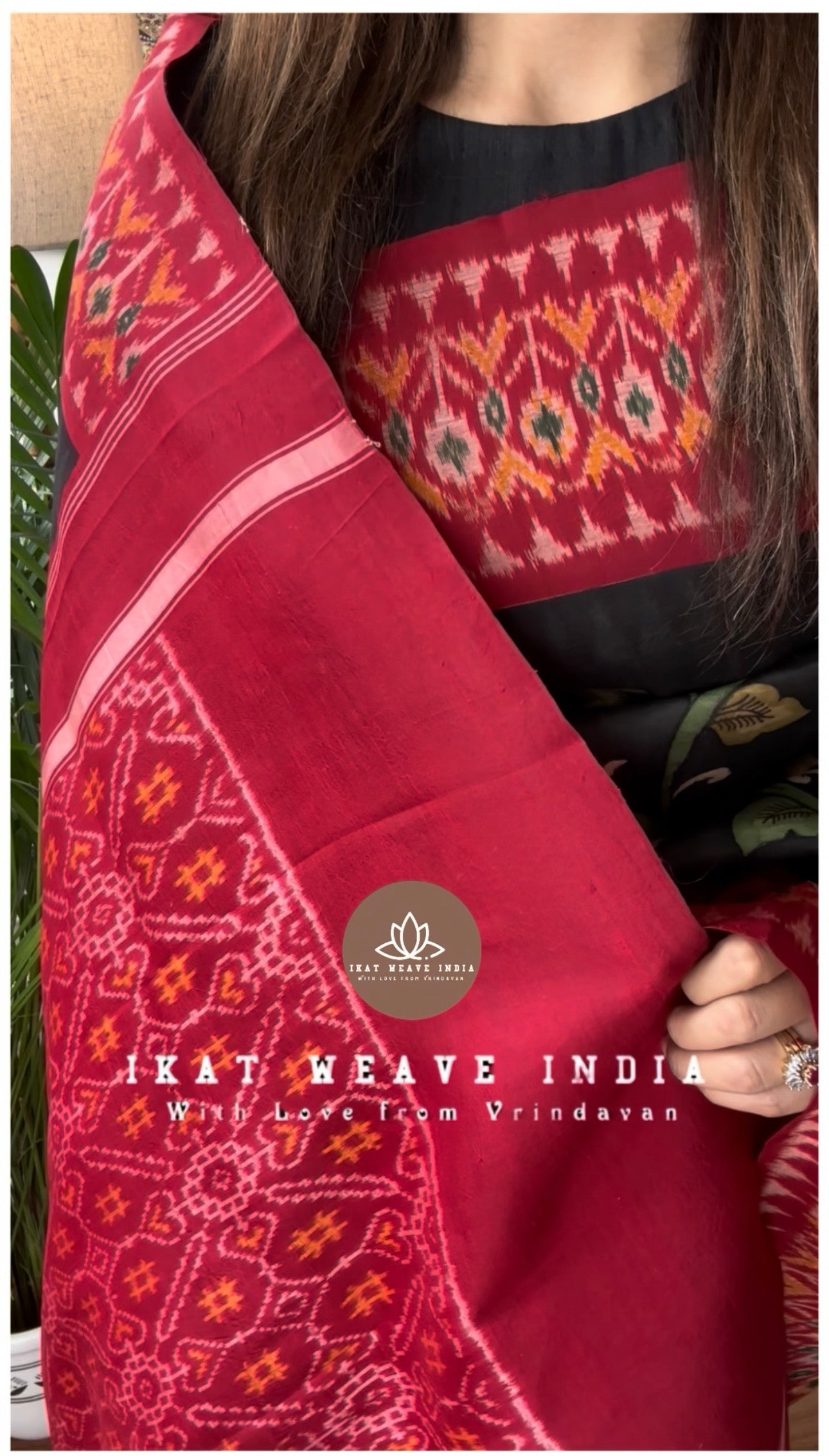 SIYA•HAND PAINTED PEN KALAMKARI x PURE SILK IKAT