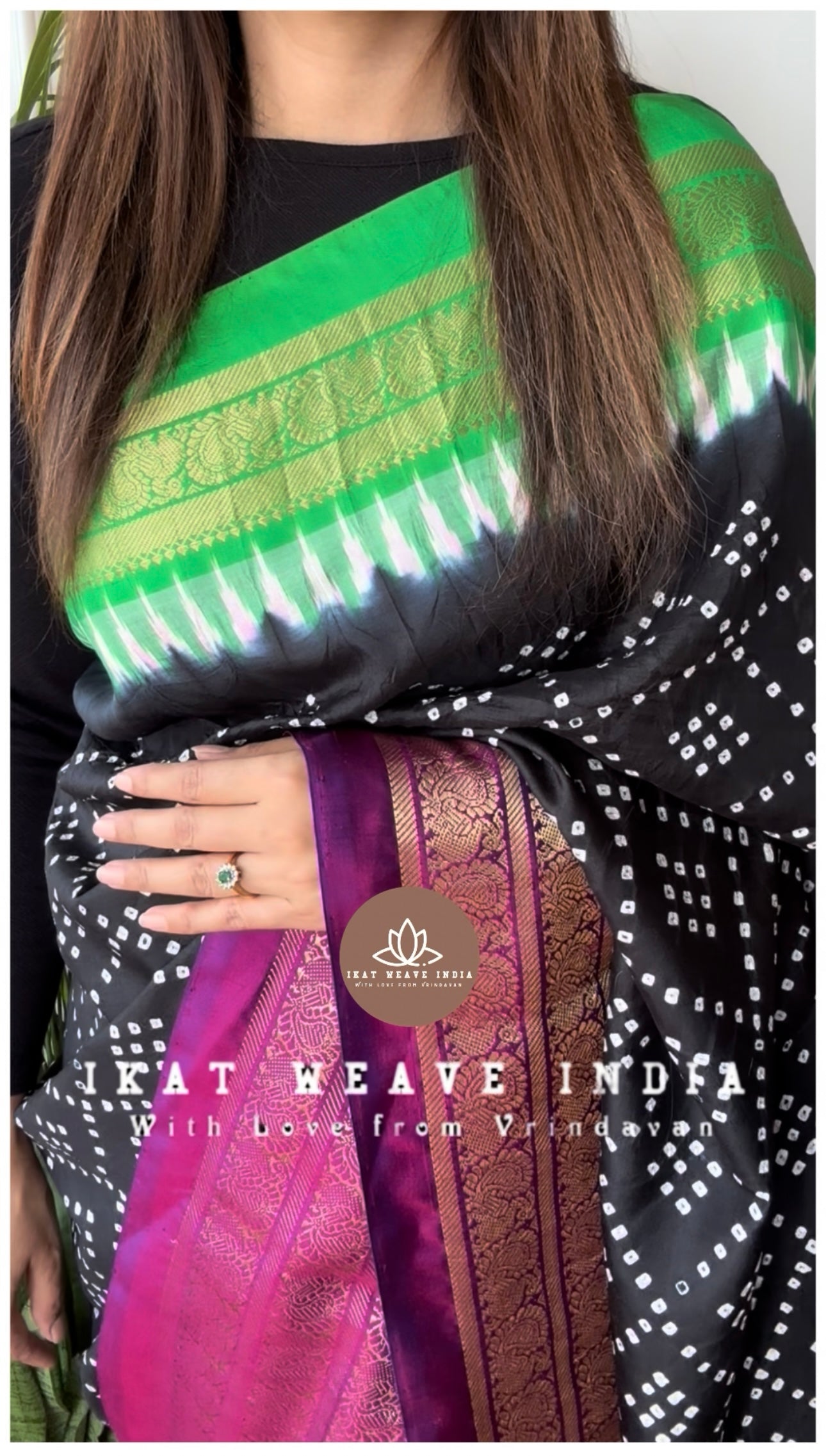 KRITIKA•HANDKNOTTED RAI BANDHEJ X SILK KANCHI IKAT