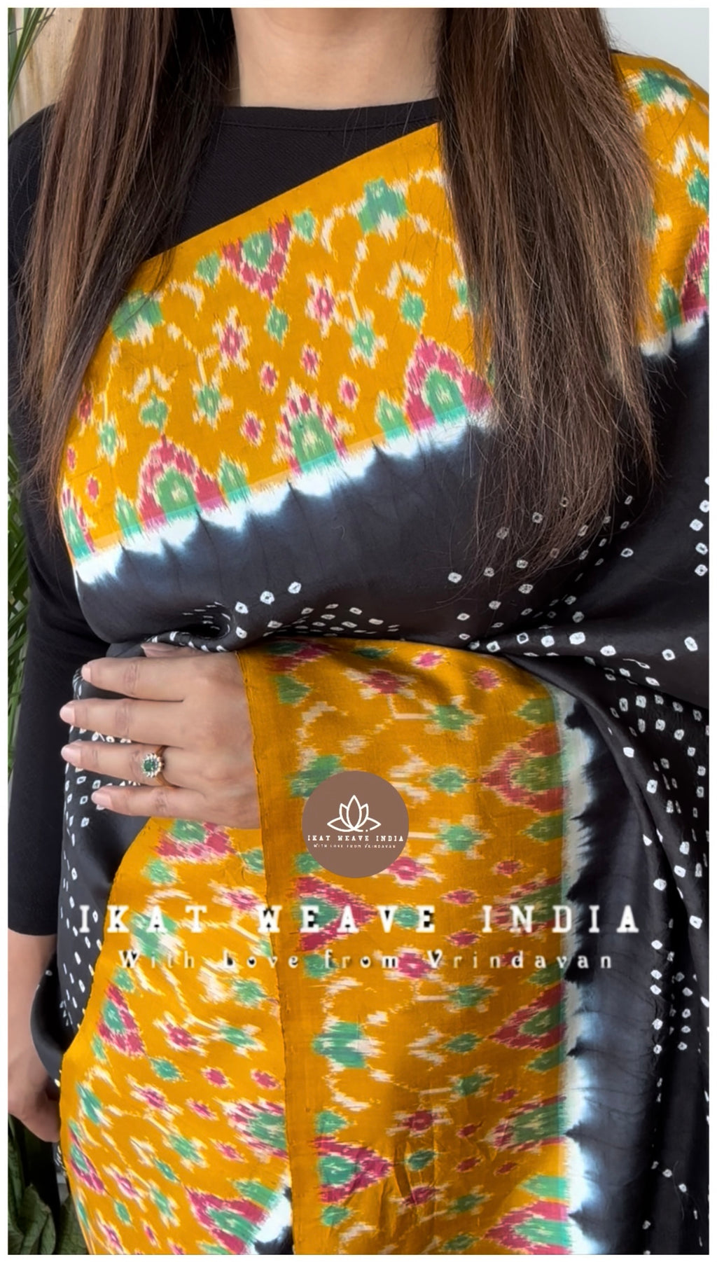 KADAMBARI-HANDKNOTTED RAI BANDHEJ X SILK IKAT