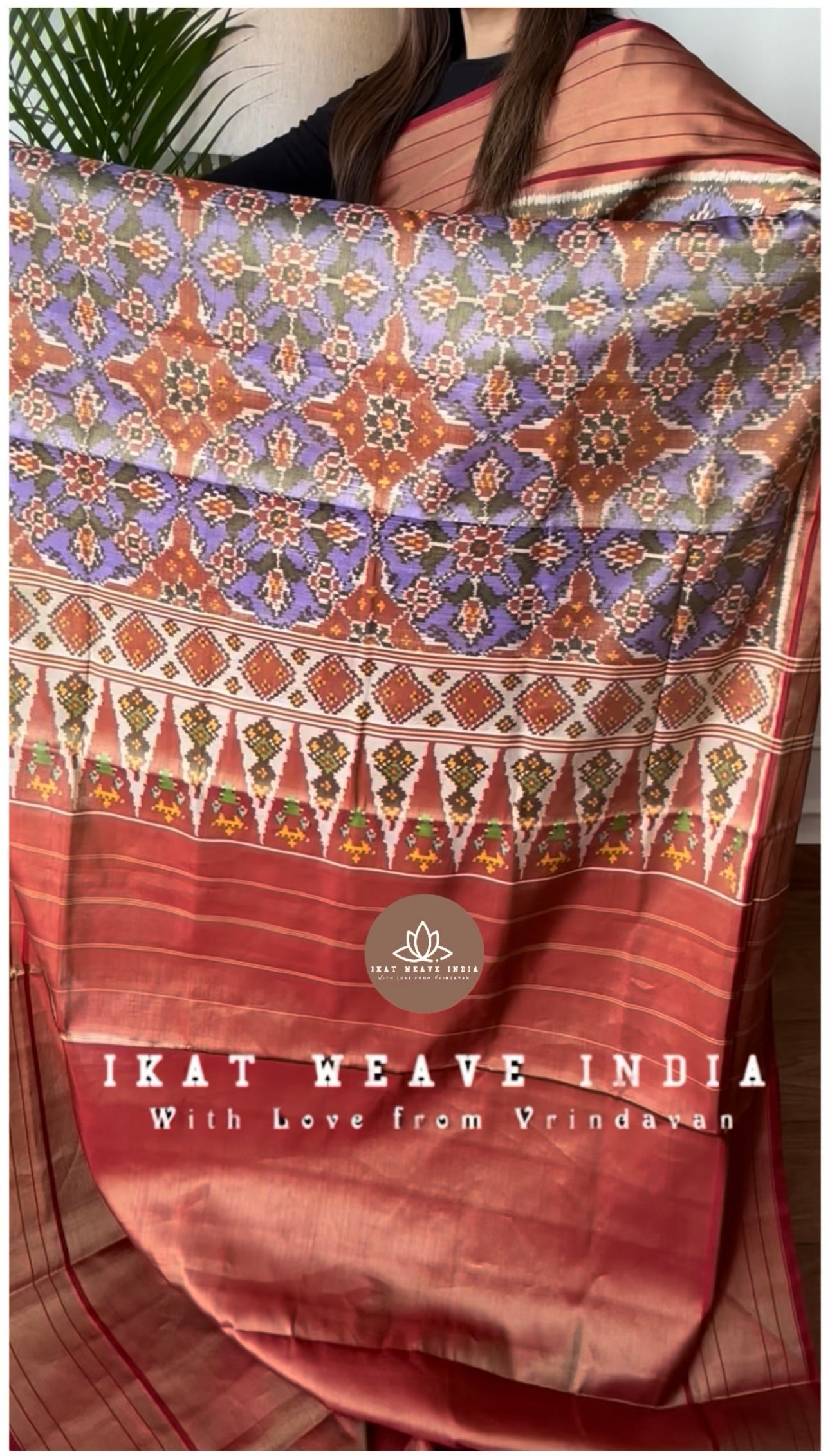 AADYA-SEMI DOUBLE IKAT TISSUE PATAN PATOLA
