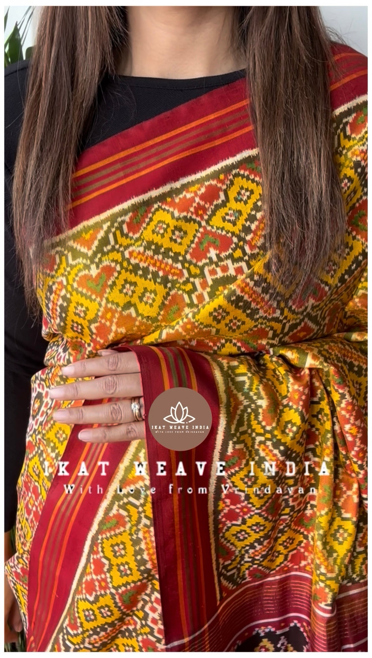 ANVITHA-SEMI DOUBLE IKAT PATAN PATOLA