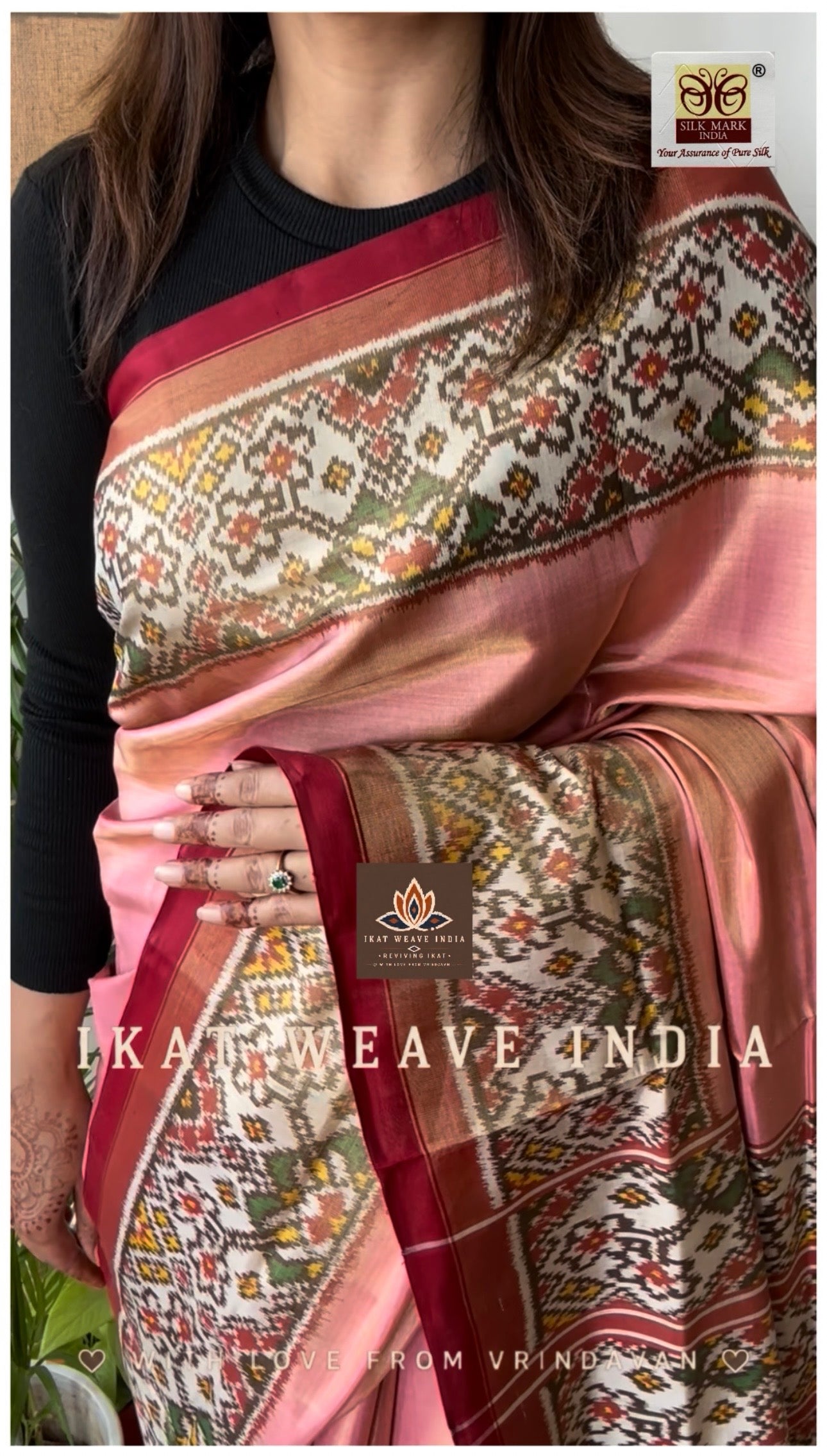 GAYATRI -SEMI DOUBLE IKAT TISSUE PATAN PATOLA