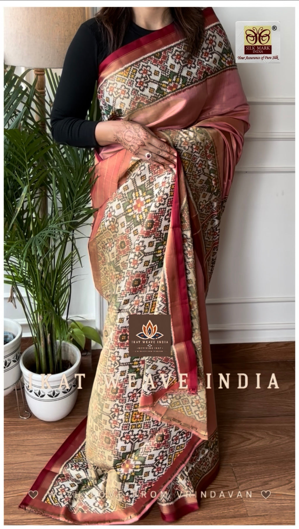 GAYATRI -SEMI DOUBLE IKAT TISSUE PATAN PATOLA