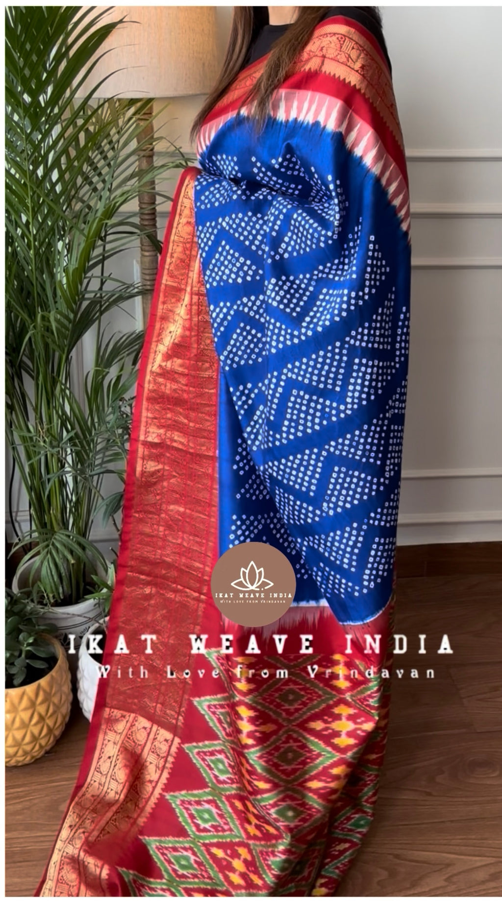 LEELA-HANDKNOTTED RAI BANDHEJ X SILK IKAT