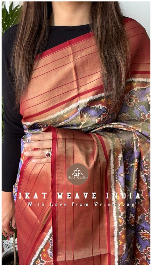 AADYA-SEMI DOUBLE IKAT TISSUE PATAN PATOLA