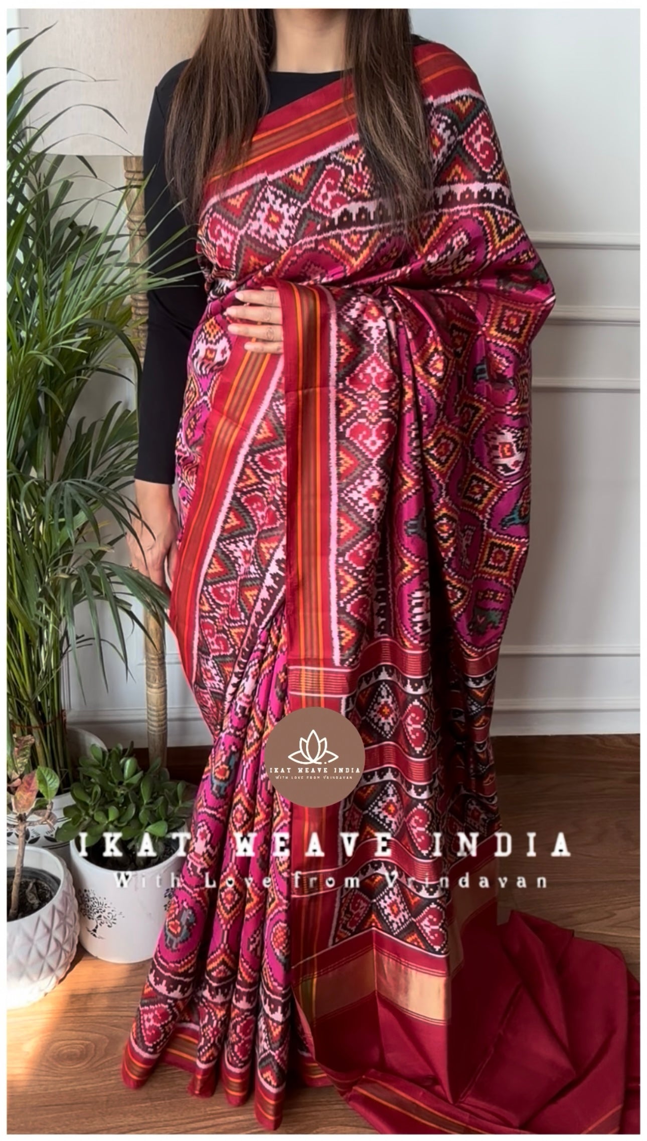 AAUSHMATI-SEMI DOUBLE IKAT PATAN PATOLA