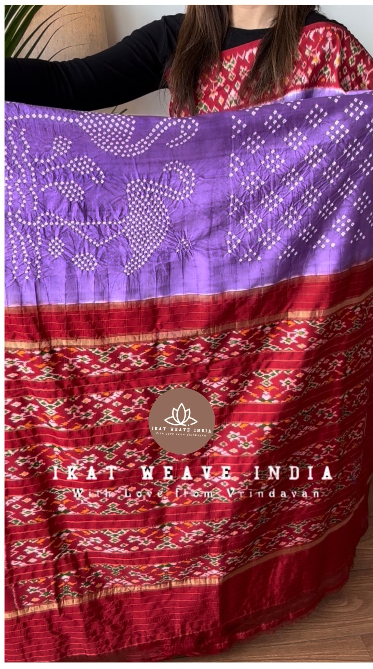 SWARCHA•HANDKNOTTED RAI BANDHEJ X SILK IKAT