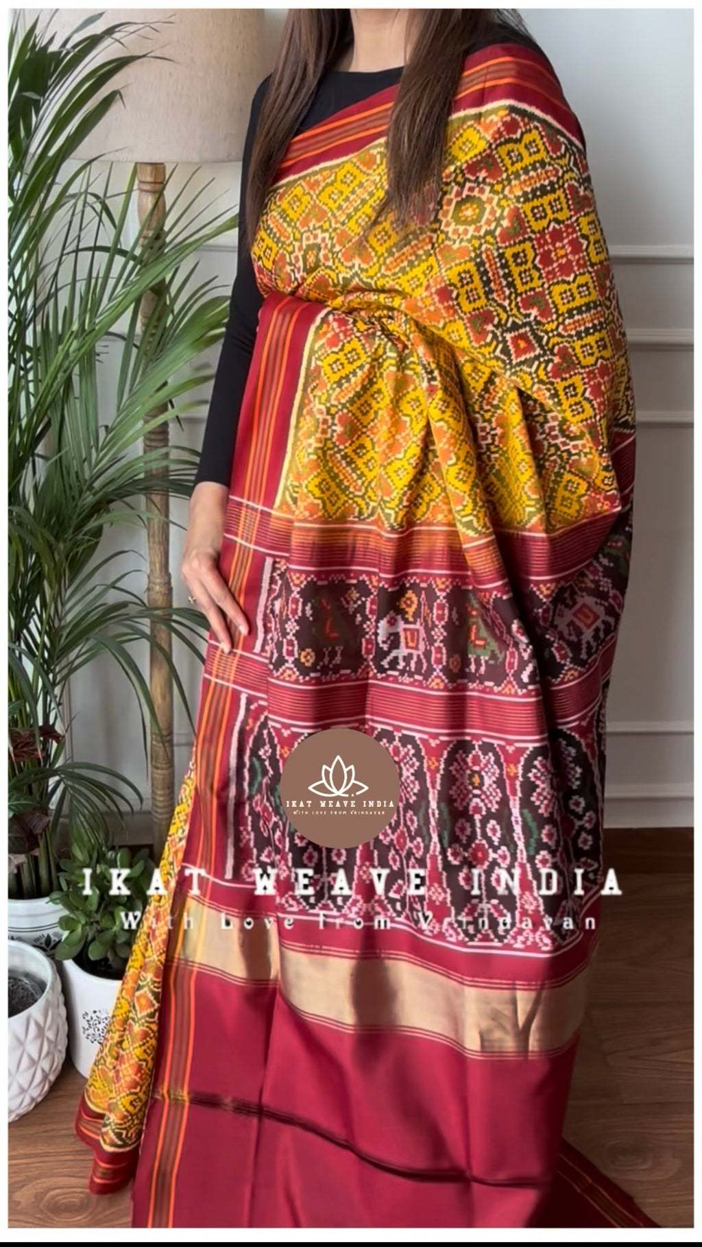 ANVITHA-SEMI DOUBLE IKAT PATAN PATOLA