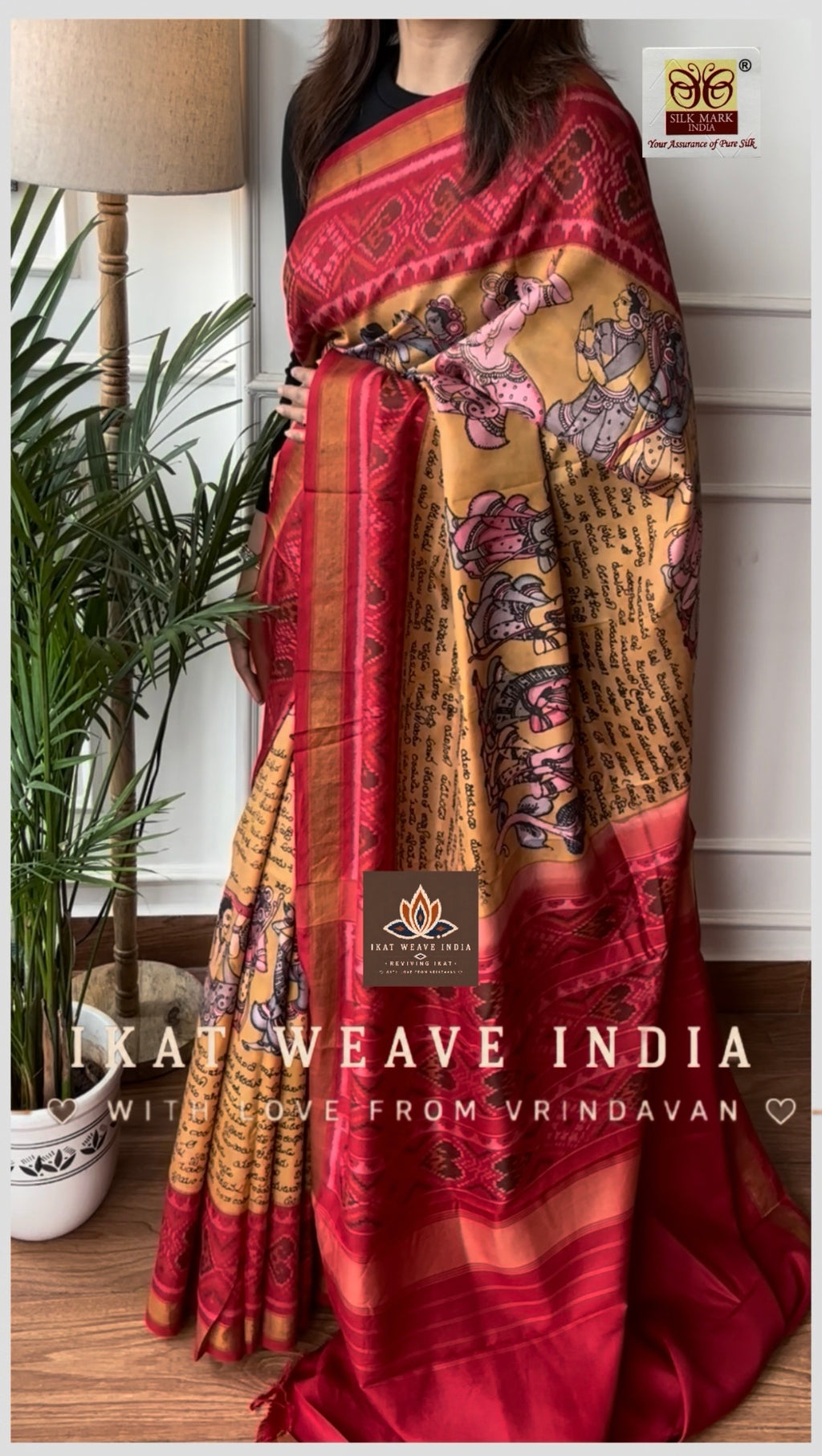 RAAMLEELA-SILK PATOLA x HANDPAINTED KALAMKARI