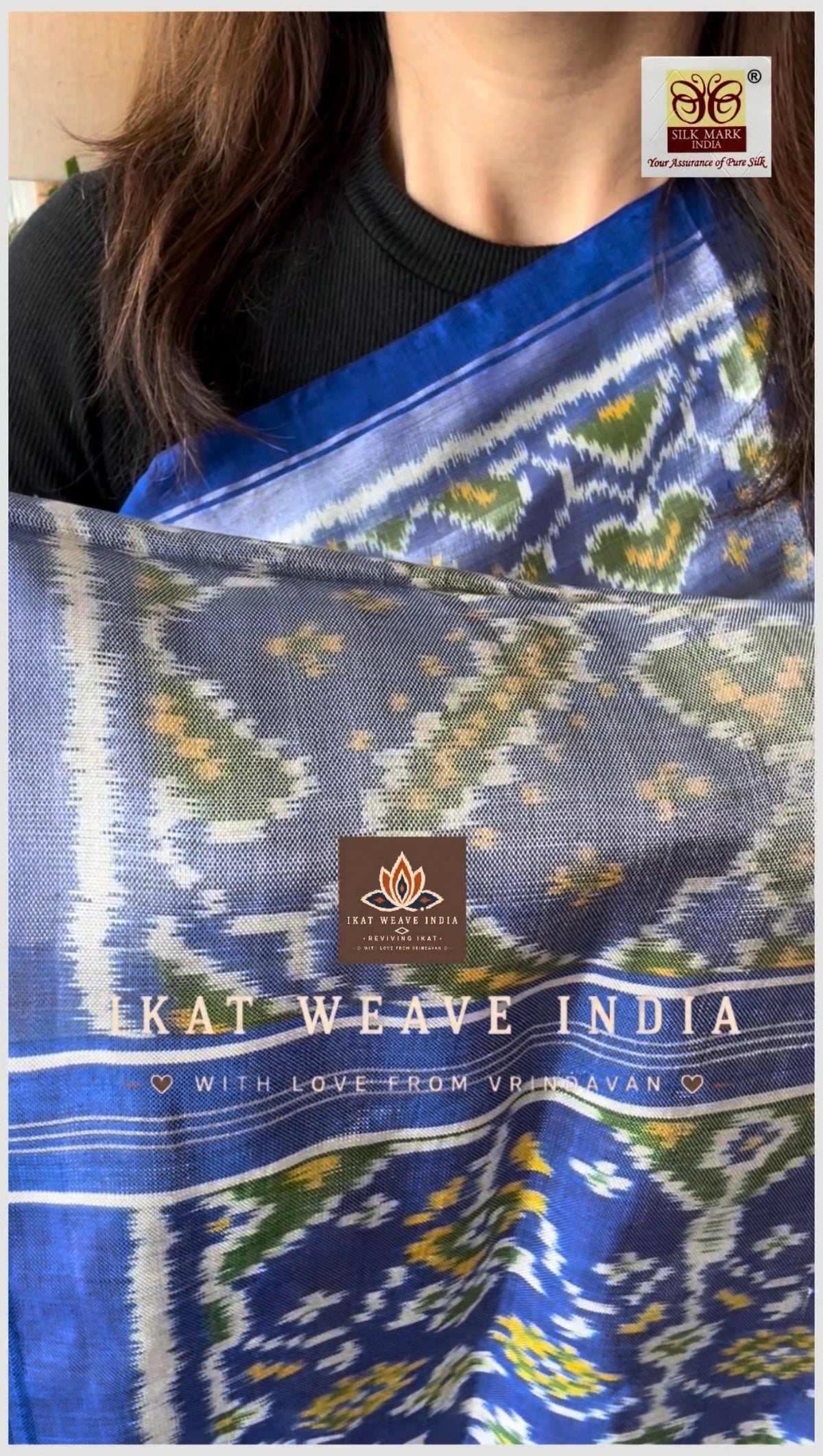 AISHWARYA-SEMI DOUBLE IKAT TISSUE PATAN PATOLA