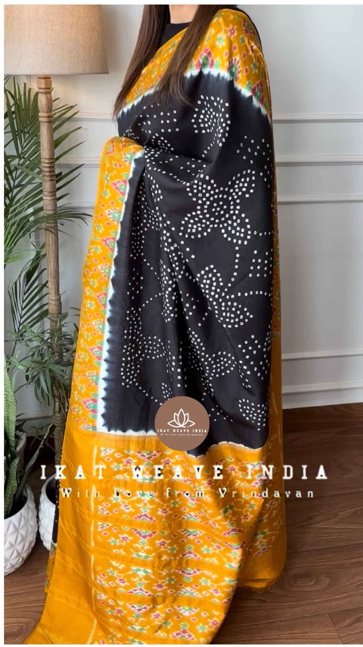KADAMBARI-HANDKNOTTED RAI BANDHEJ X SILK IKAT