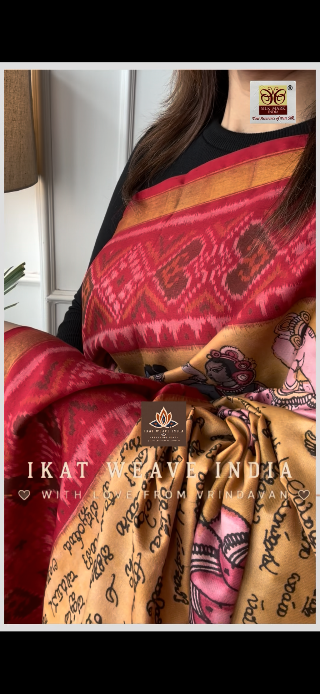 RAAMLEELA-SILK PATOLA x HANDPAINTED KALAMKARI