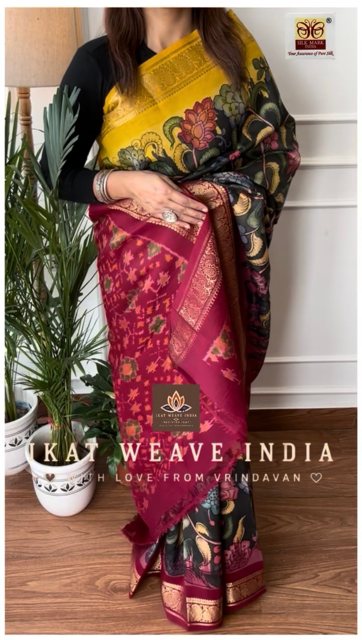 PIYA • SILK IKAT X HANDPAINTED PENKALAMKARI