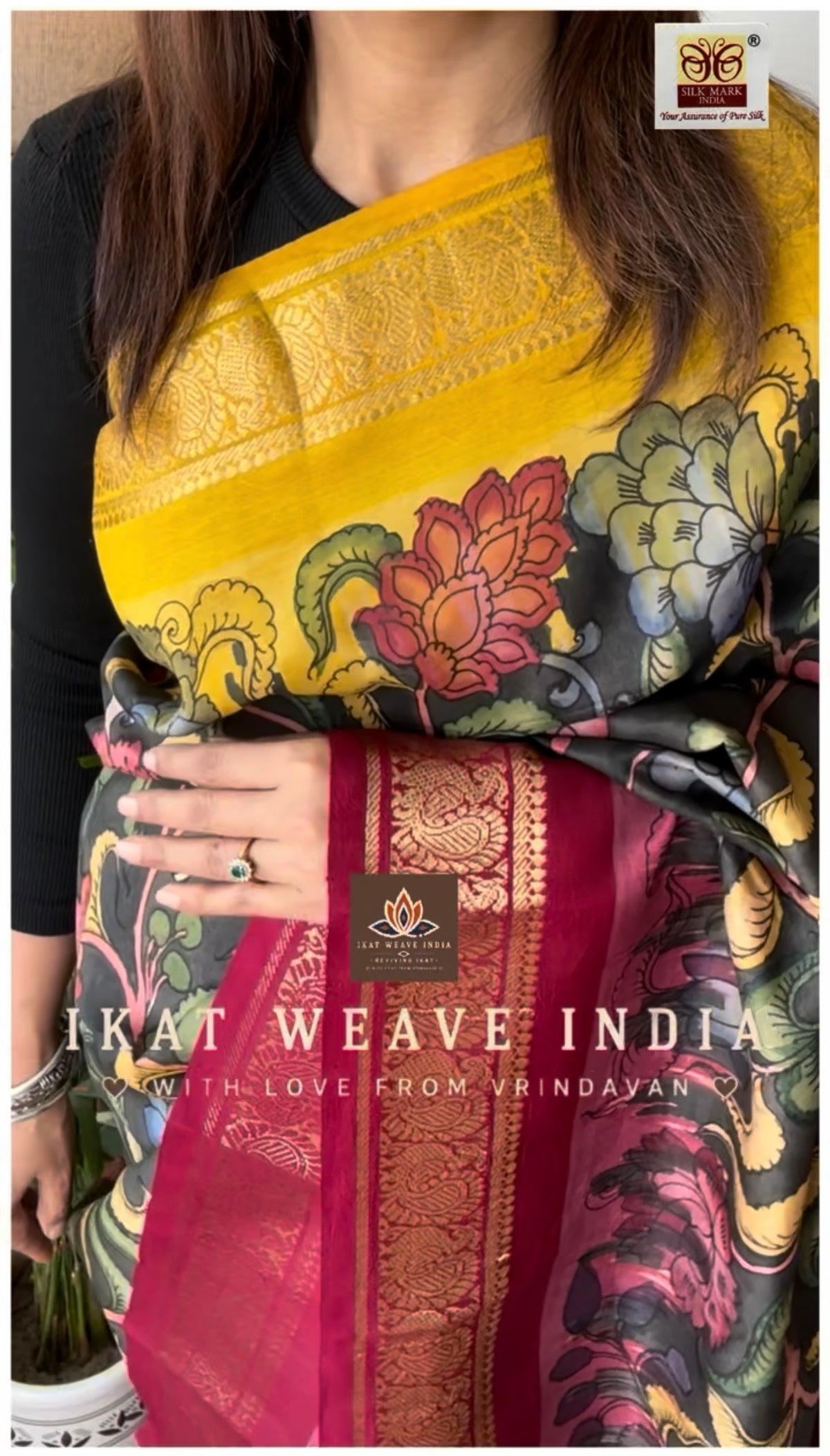 PIYA • SILK IKAT X HANDPAINTED PENKALAMKARI