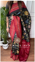 SIYA•HAND PAINTED PEN KALAMKARI x PURE SILK IKAT