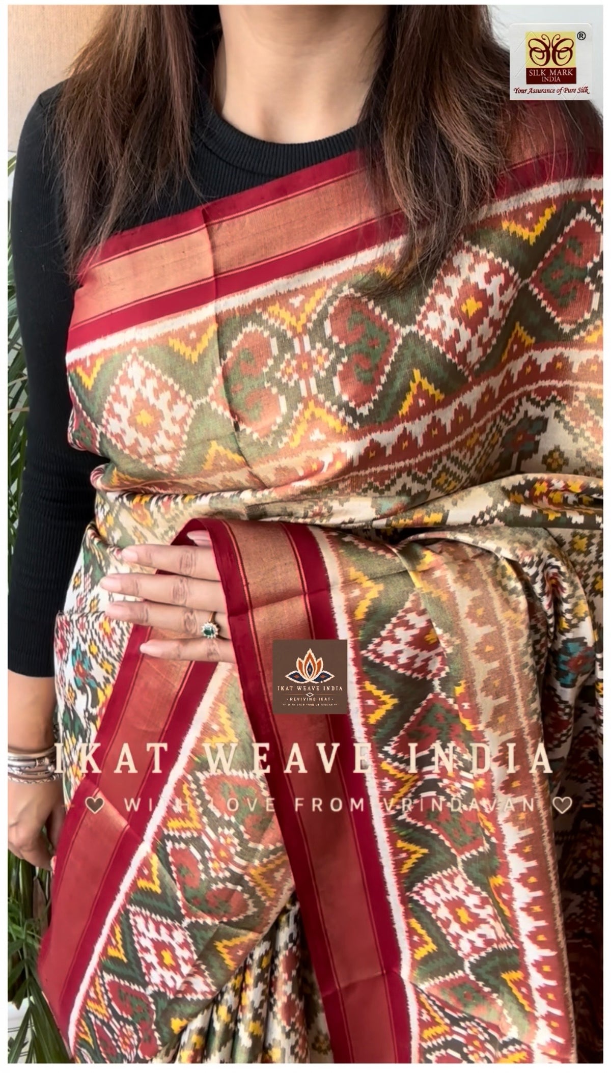 RAAMYA-SEMI DOUBLE IKAT TISSUE PATAN PATOLA