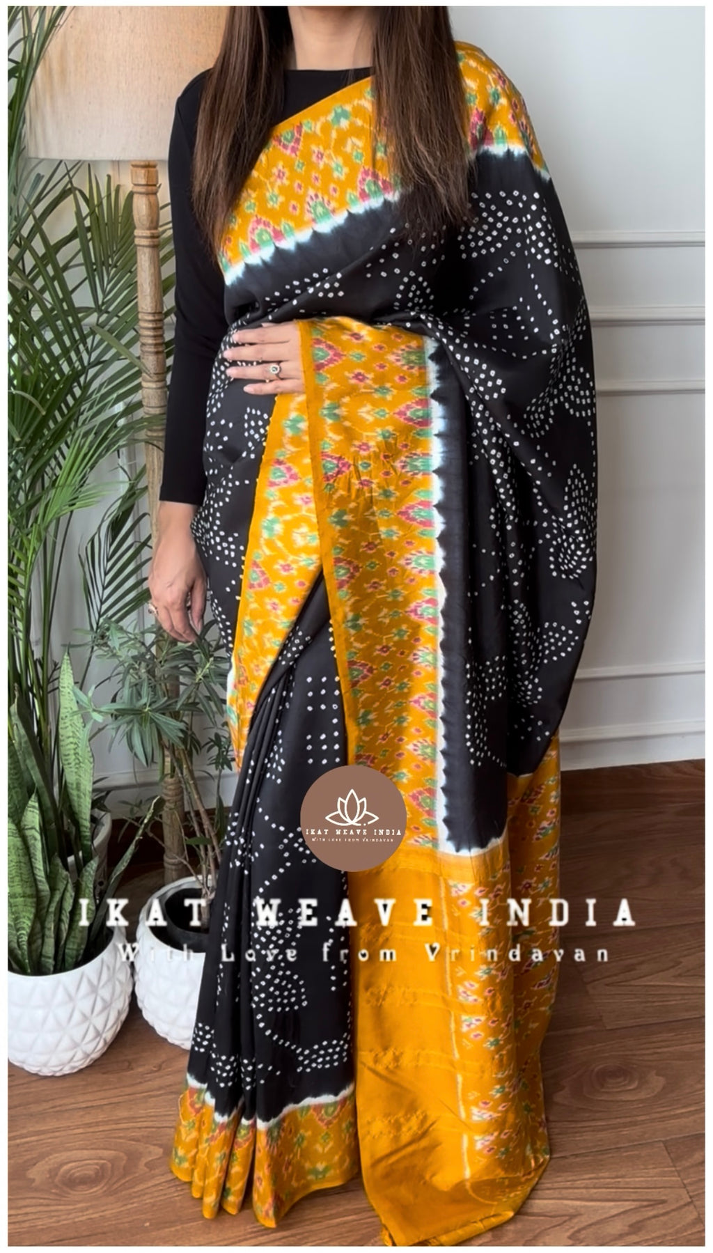 KADAMBARI-HANDKNOTTED RAI BANDHEJ X SILK IKAT