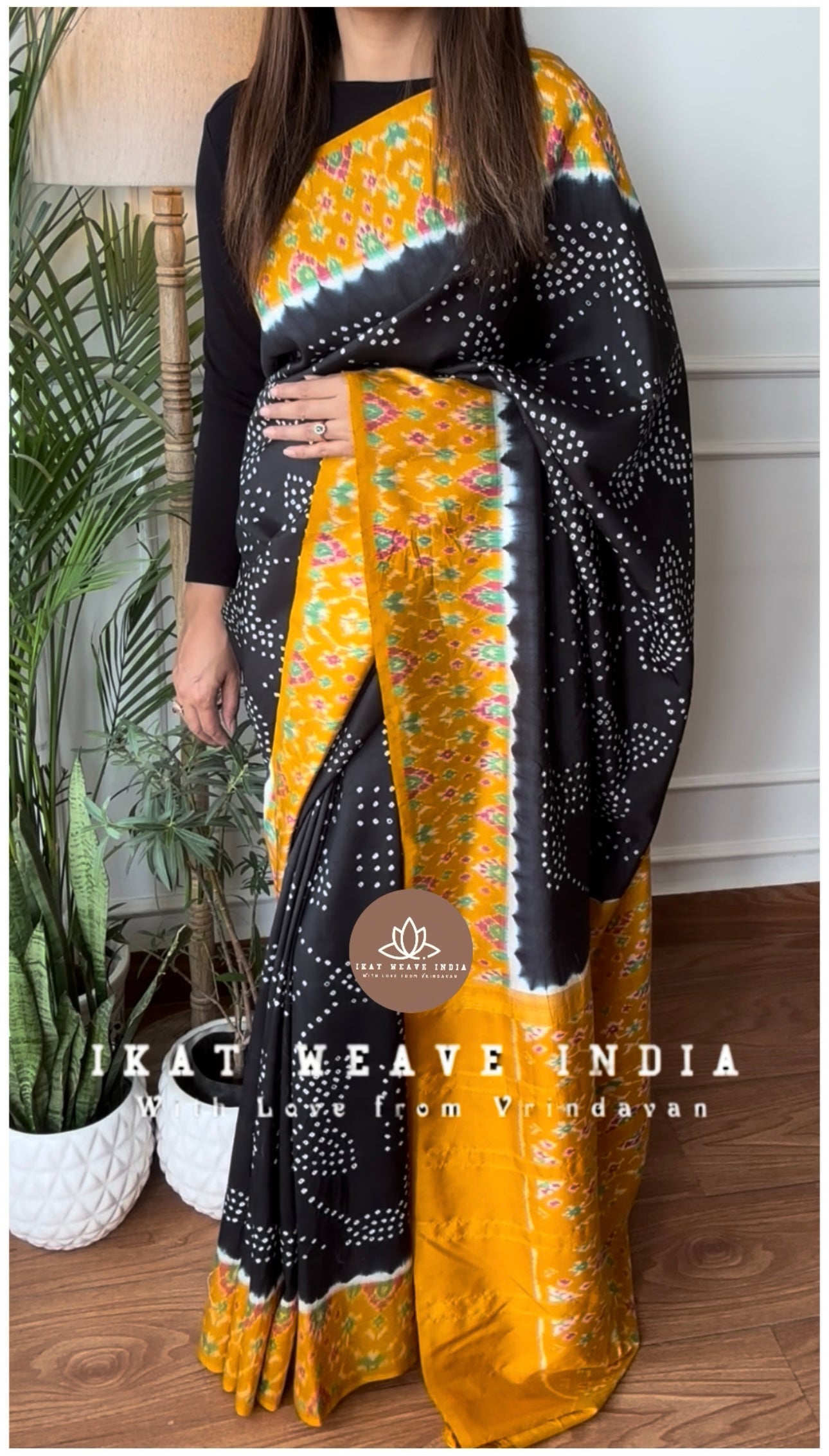 KADAMBARI-HANDKNOTTED RAI BANDHEJ X SILK IKAT