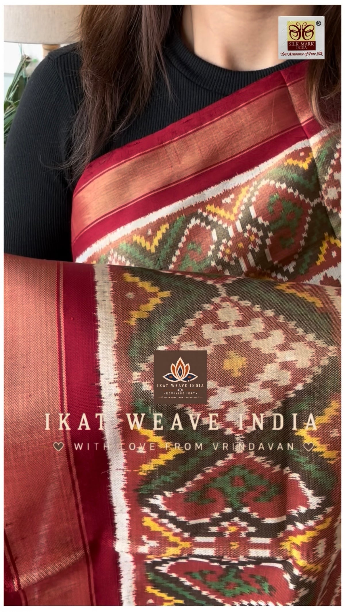 URVASHI-SEMI DOUBLE IKAT TISSUE PATAN PATOLA