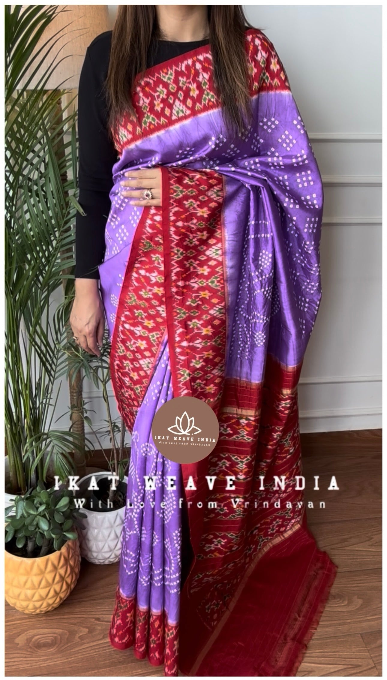 SWARCHA•HANDKNOTTED RAI BANDHEJ X SILK IKAT