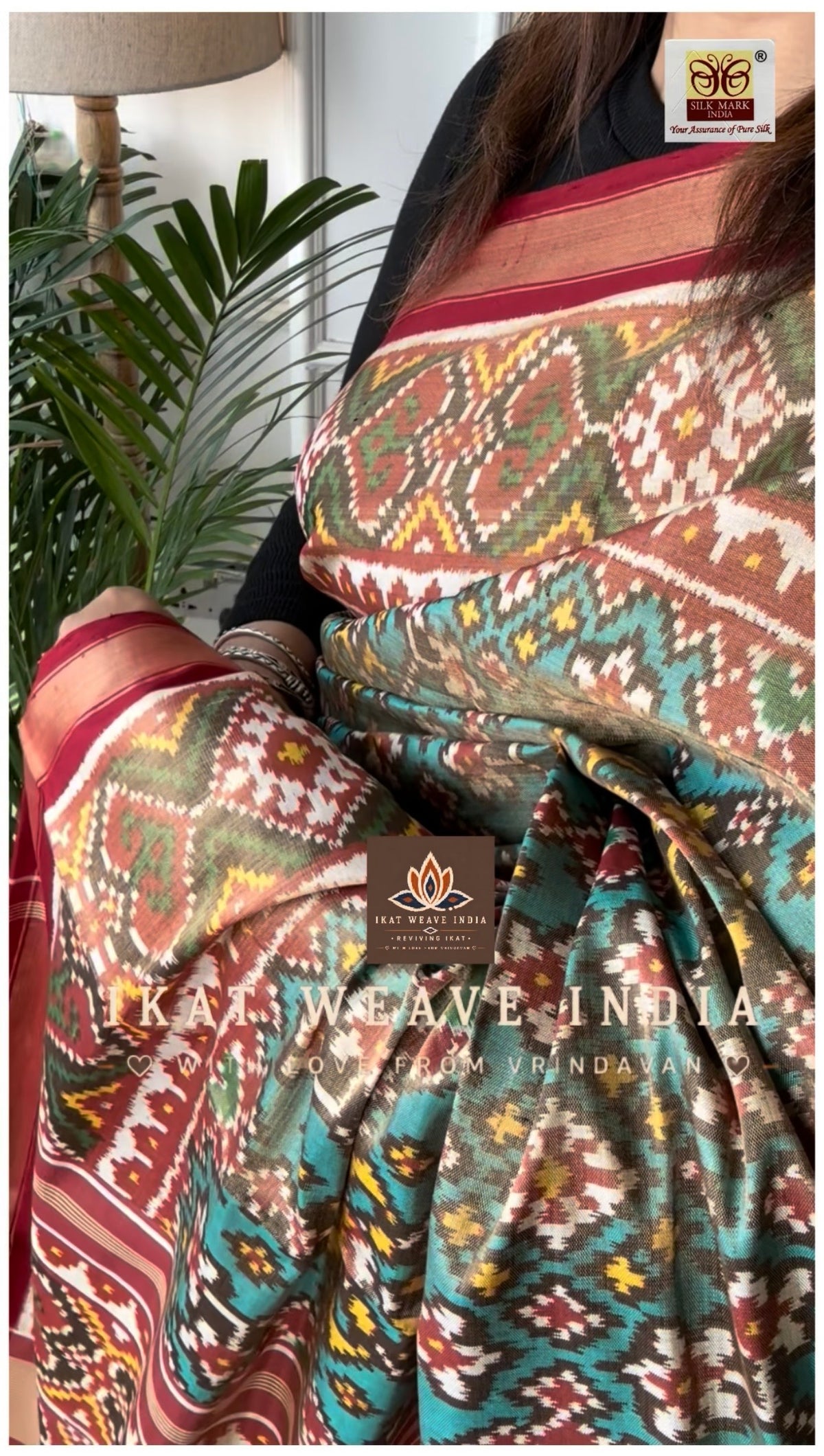 URVASHI-SEMI DOUBLE IKAT TISSUE PATAN PATOLA