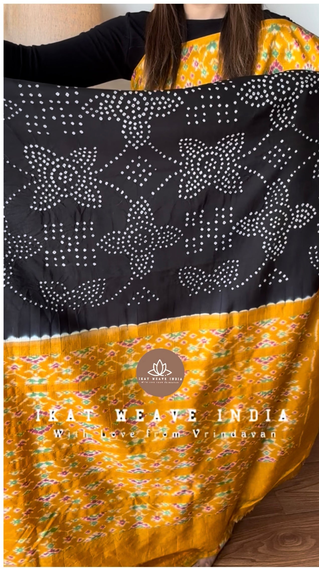 KADAMBARI-HANDKNOTTED RAI BANDHEJ X SILK IKAT