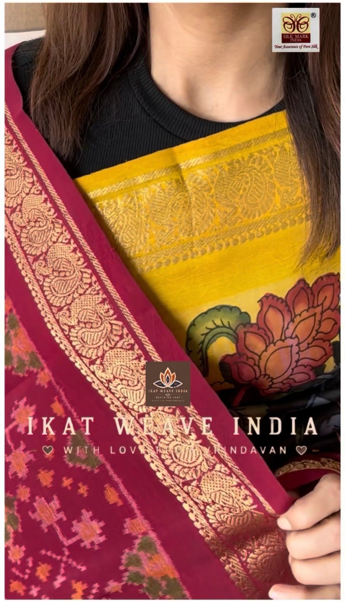 PIYA • SILK IKAT X HANDPAINTED PENKALAMKARI