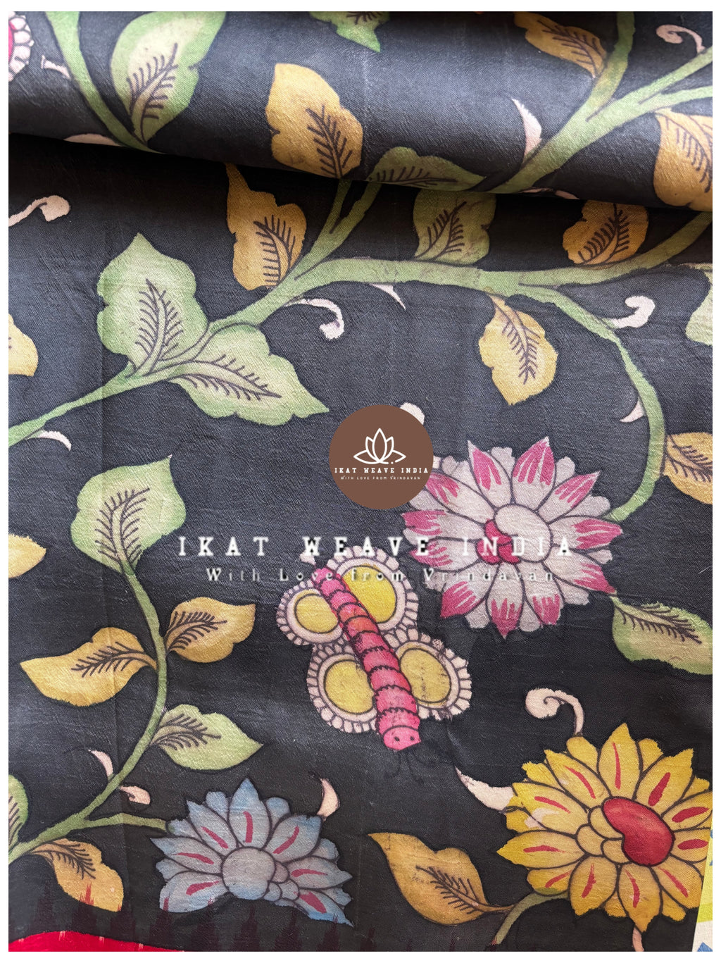 SIYA•HAND PAINTED PEN KALAMKARI x PURE SILK IKAT