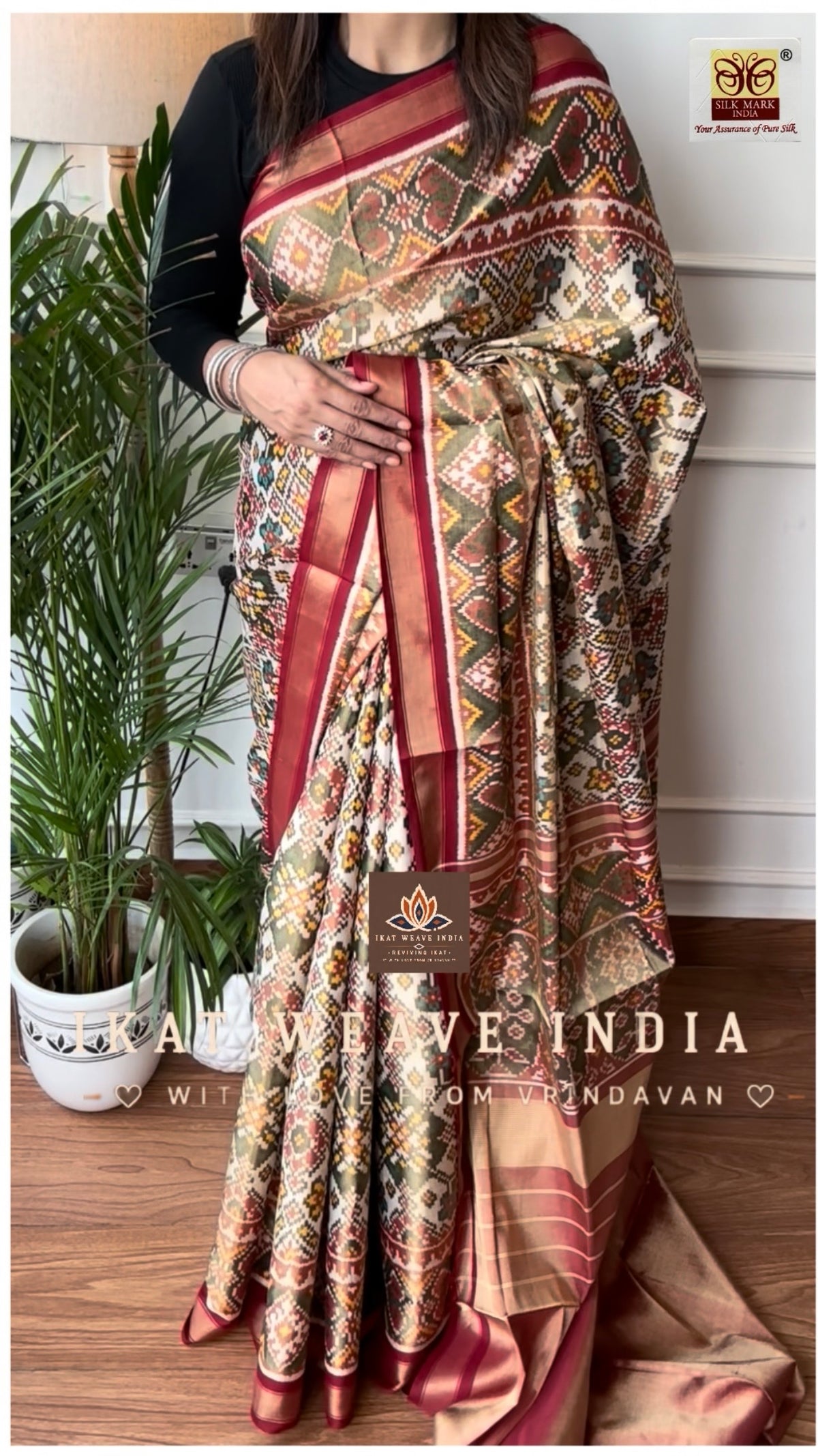RAAMYA-SEMI DOUBLE IKAT TISSUE PATAN PATOLA
