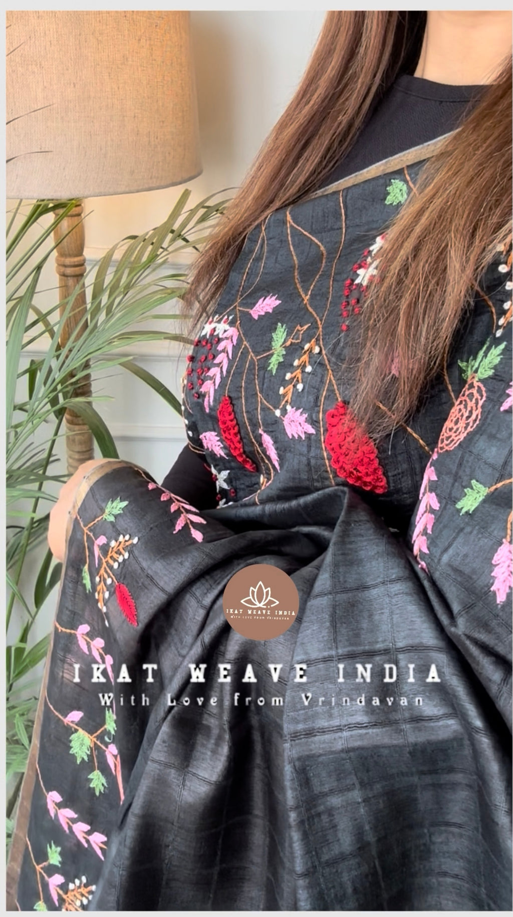 KAALI•HAND EMBROIDERED HANDWOVEN PURE TUSSAR SILK