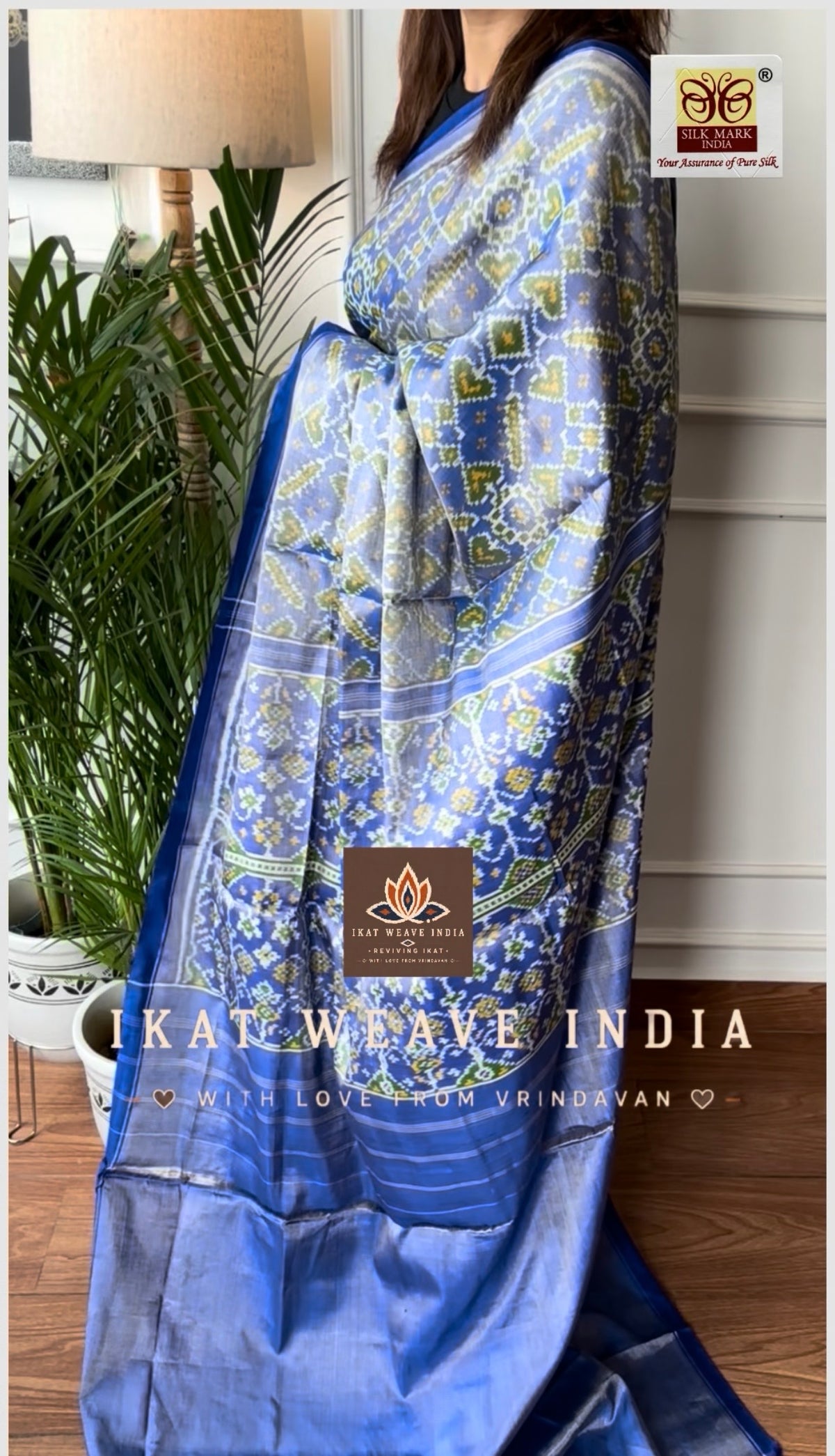AISHWARYA-SEMI DOUBLE IKAT TISSUE PATAN PATOLA
