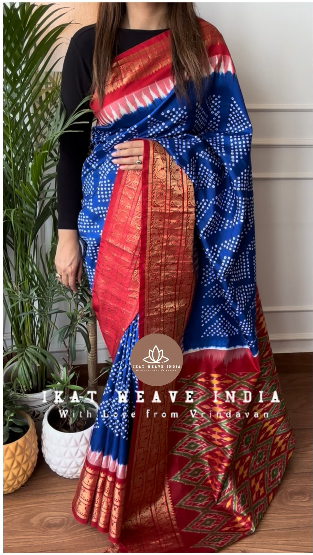 LEELA-HANDKNOTTED RAI BANDHEJ X SILK IKAT
