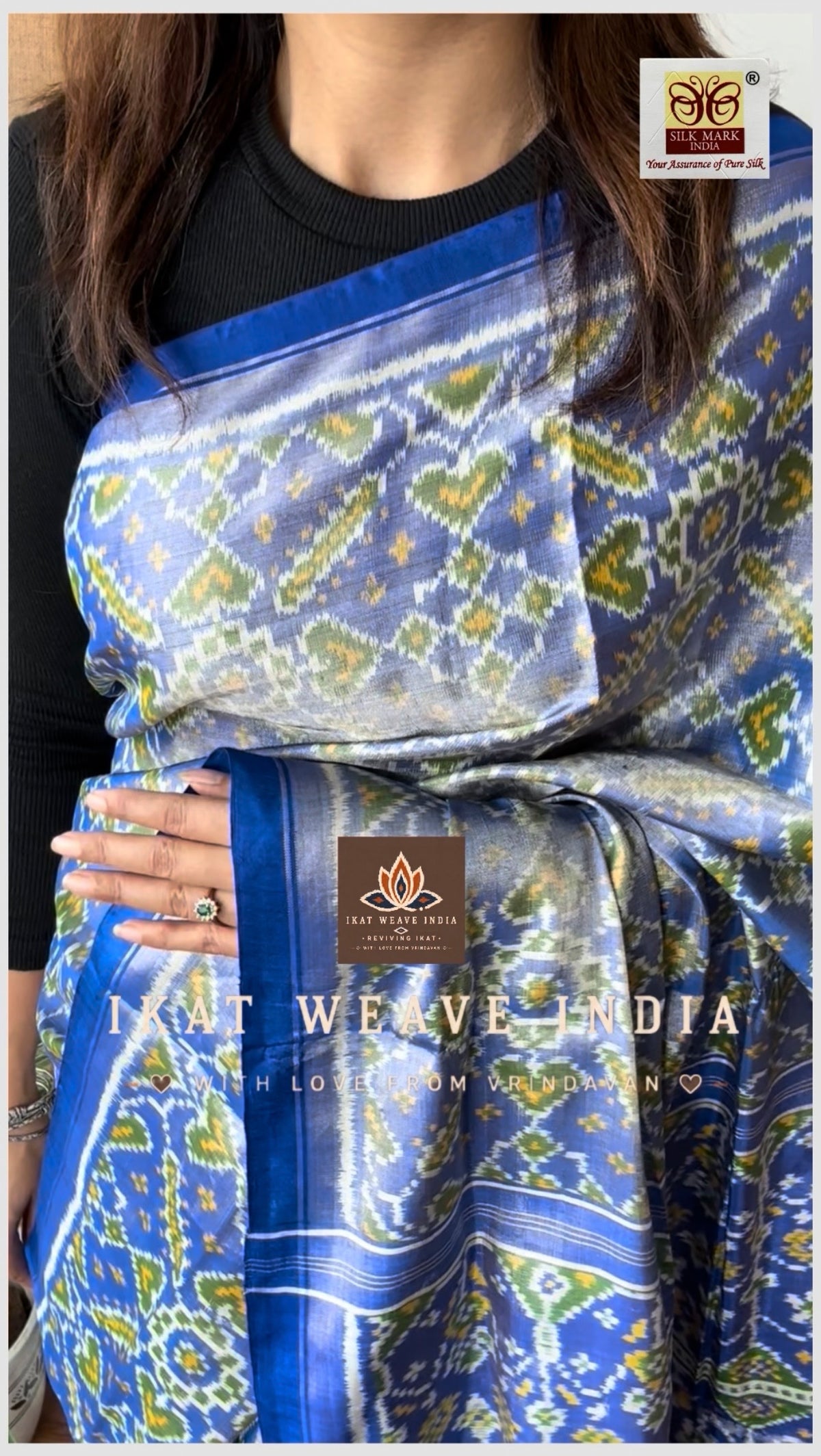 AISHWARYA-SEMI DOUBLE IKAT TISSUE PATAN PATOLA