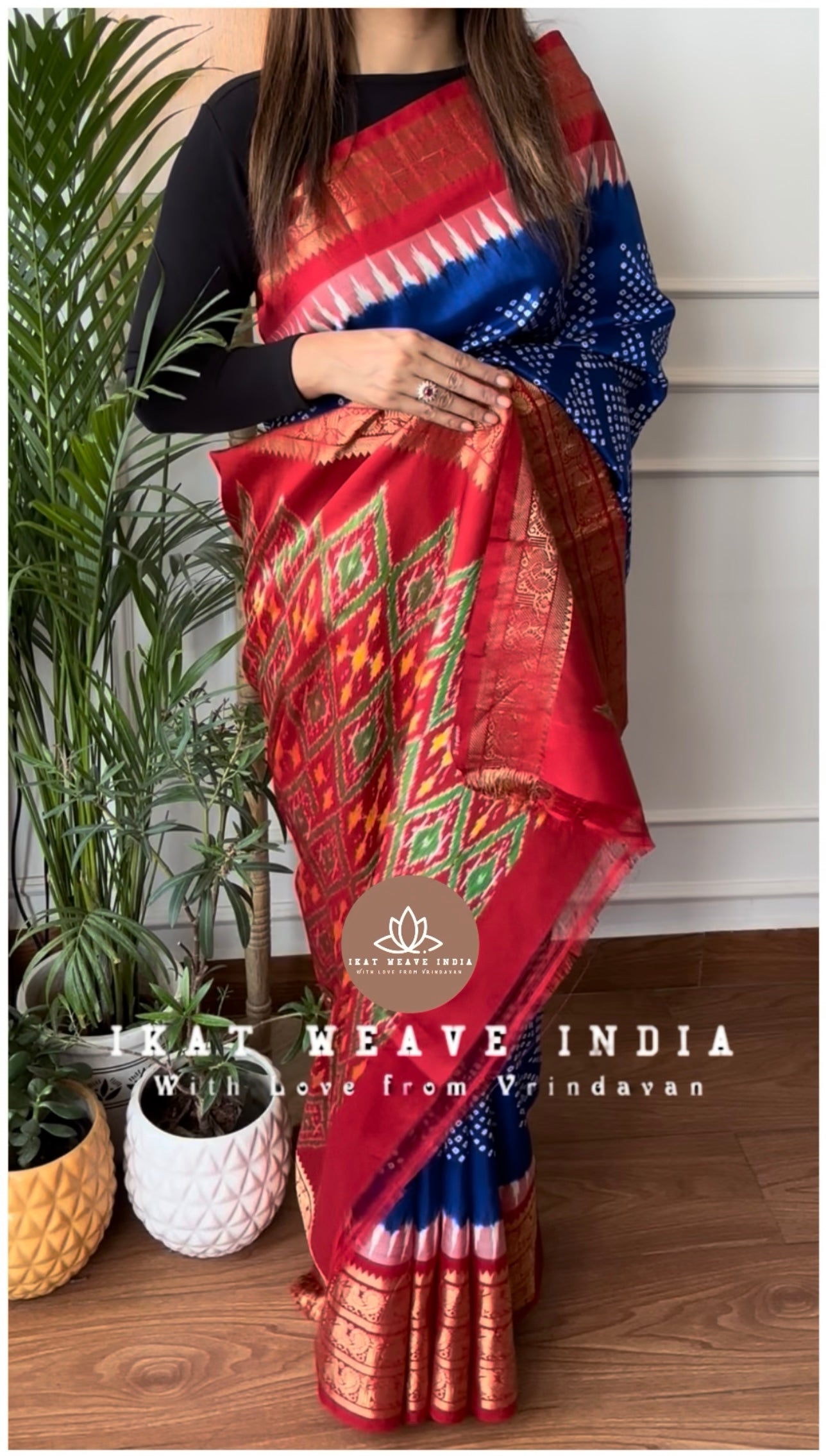 LEELA-HANDKNOTTED RAI BANDHEJ X SILK IKAT