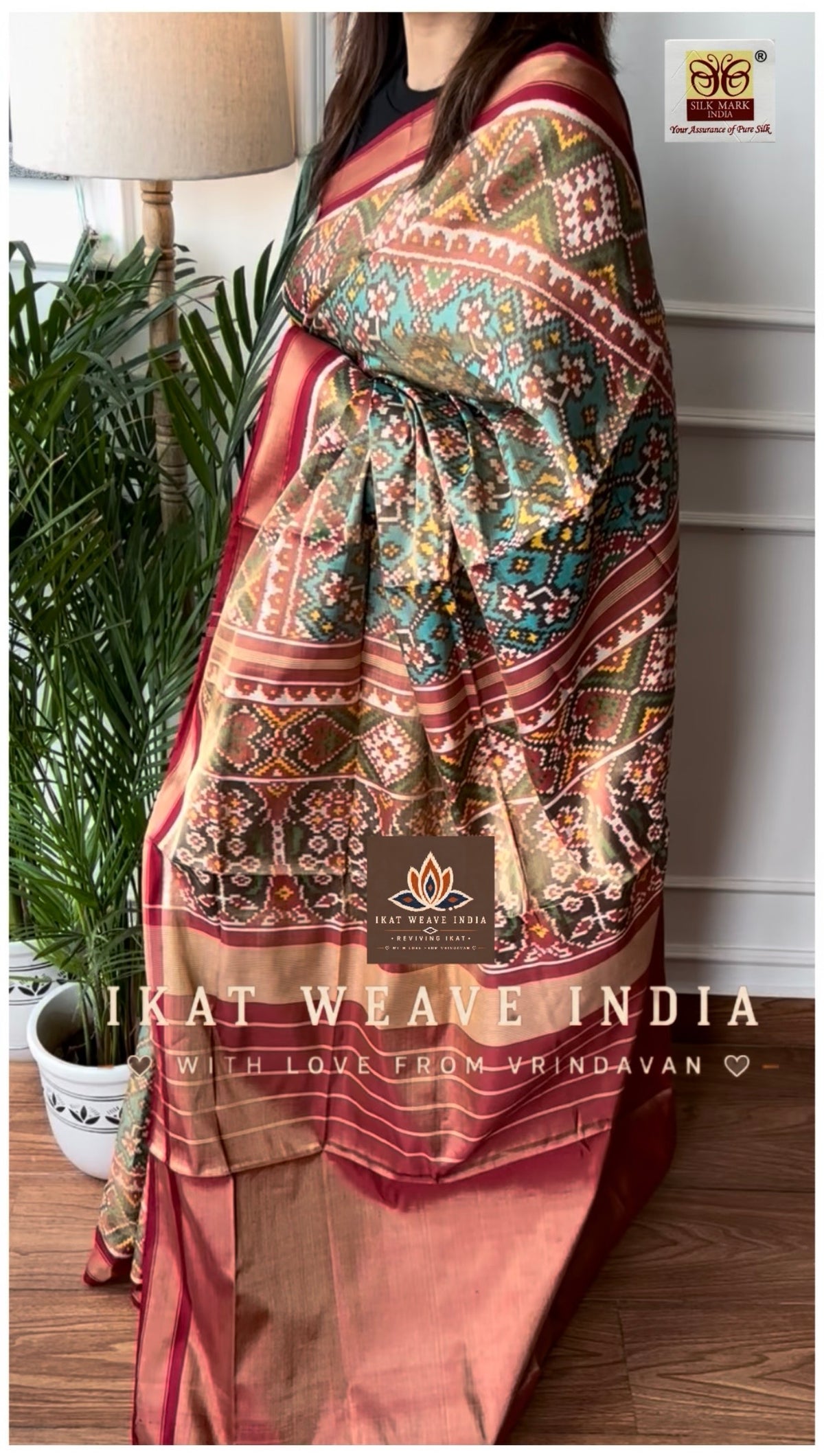 URVASHI-SEMI DOUBLE IKAT TISSUE PATAN PATOLA