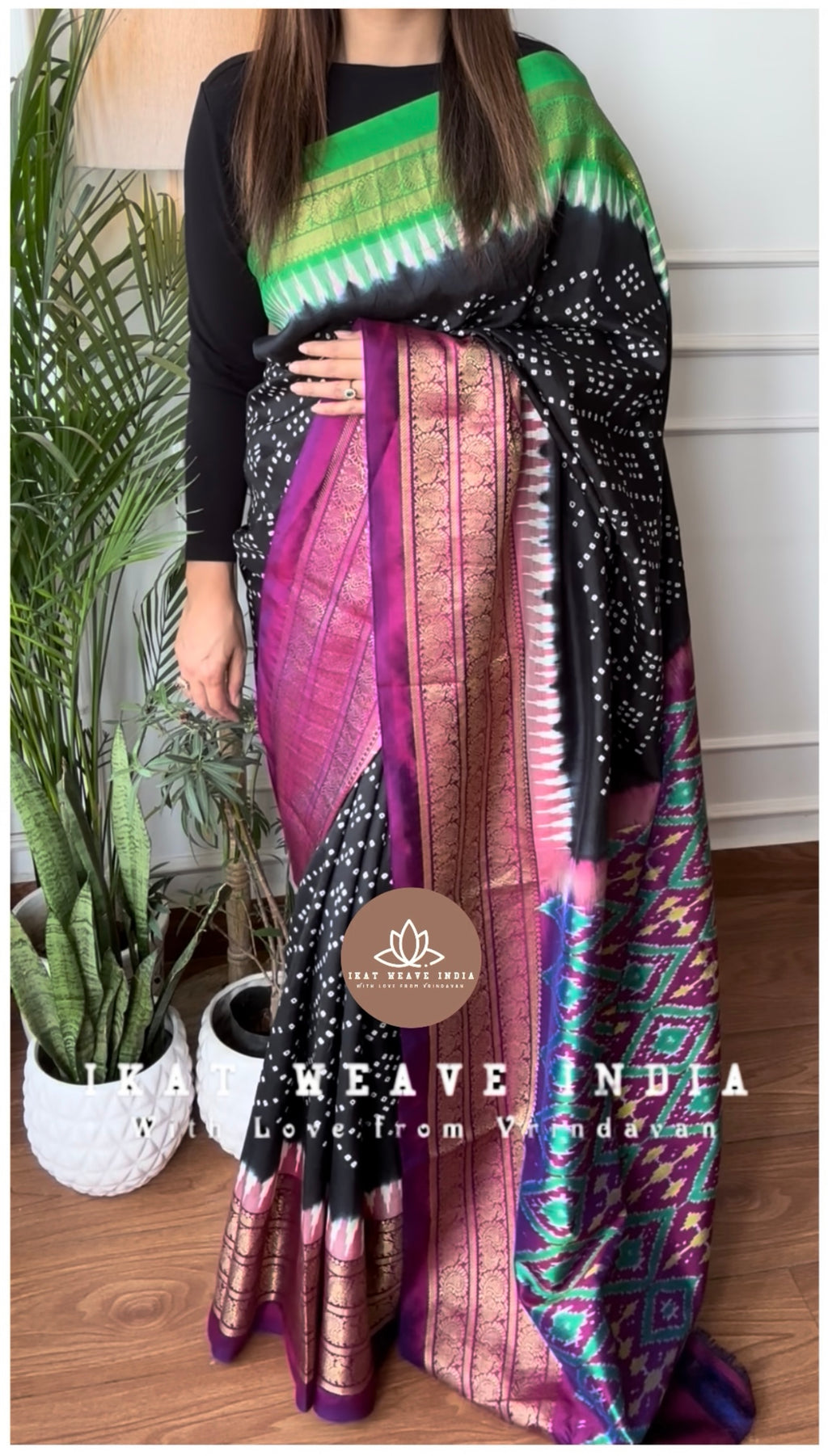 KRITIKA•HANDKNOTTED RAI BANDHEJ X SILK KANCHI IKAT