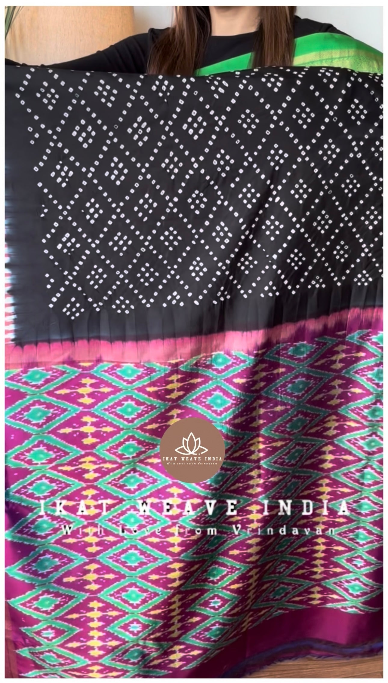 KRITIKA•HANDKNOTTED RAI BANDHEJ X SILK KANCHI IKAT