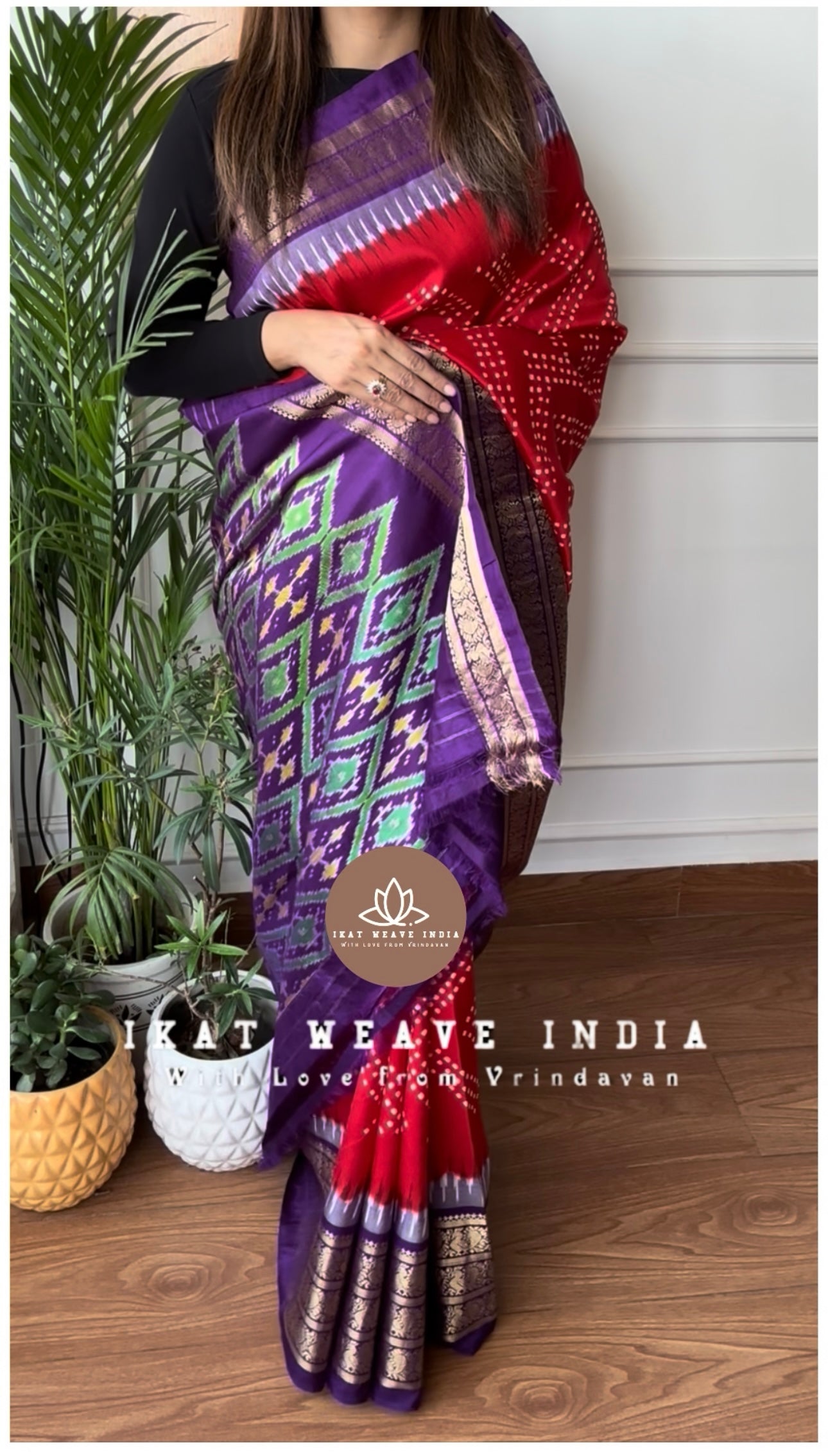 KUMUD•HANDKNOTTED RAI BANDHEJ X SILK IKAT