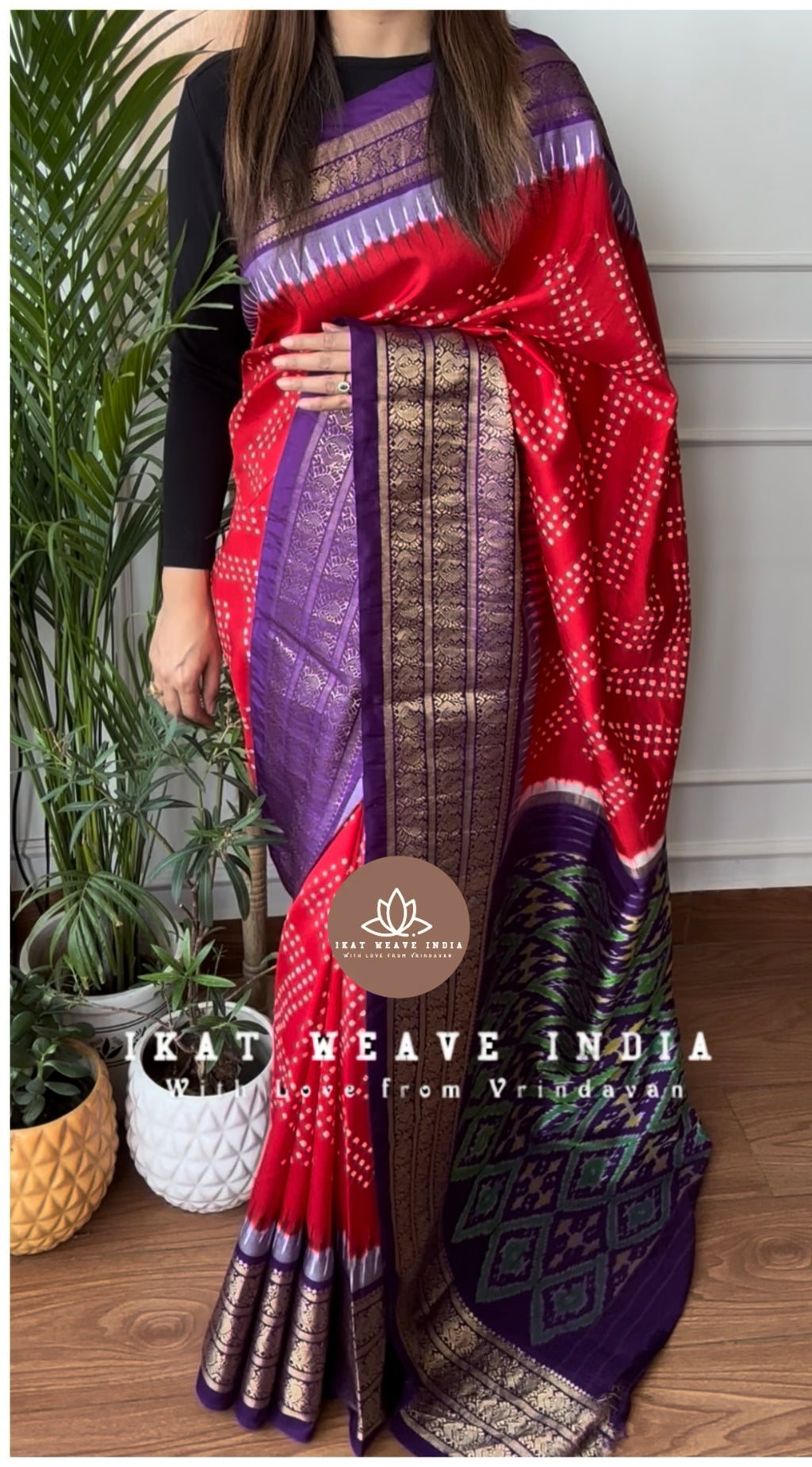 KUMUD•HANDKNOTTED RAI BANDHEJ X SILK IKAT