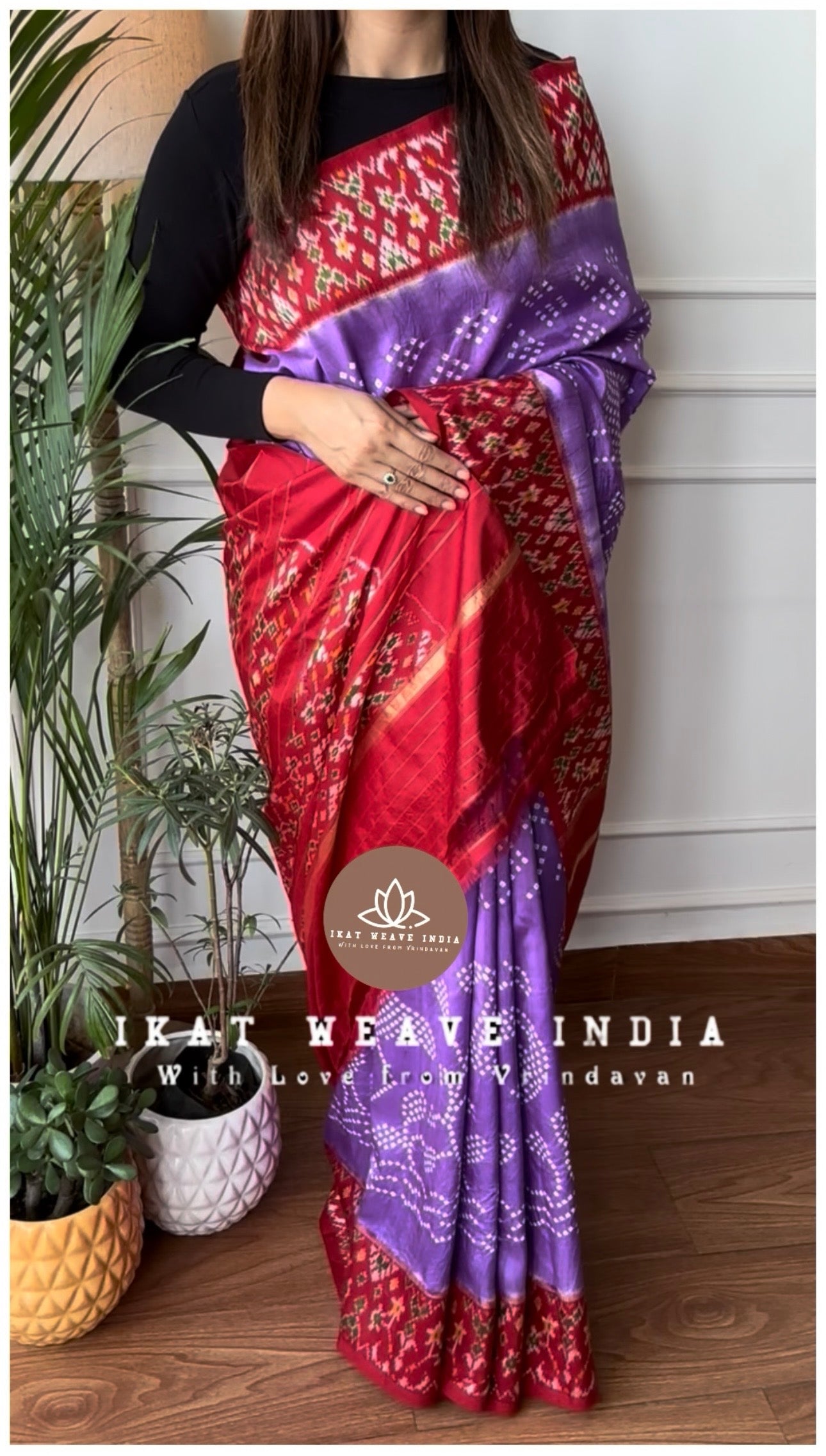 SWARCHA•HANDKNOTTED RAI BANDHEJ X SILK IKAT